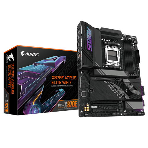 GIGABYTE X870E AORUS ELITE WIFI7 Moderkort - AMD X870E - AMD AM5 socket - DDR5 RAM - ATX