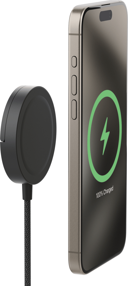 Mophie Qi2 Magnetic Charger With Svart