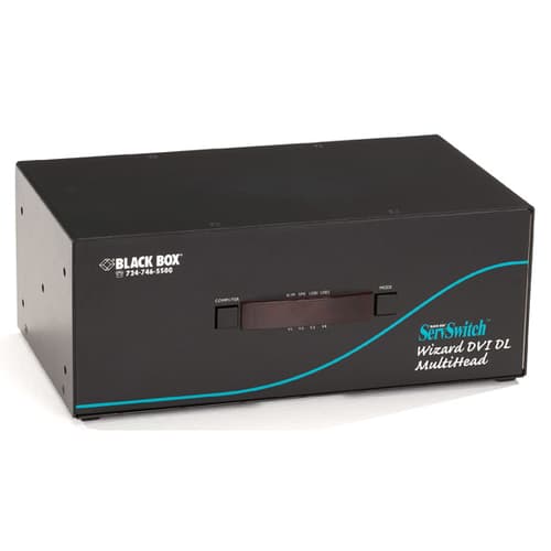 Black Box Kvm Switch – 3x Dvi-d Dl Audio Usb 2.0 4-port