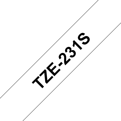 Brother Tape 12mm Tze-231s2 Svart/vit Retail Pack