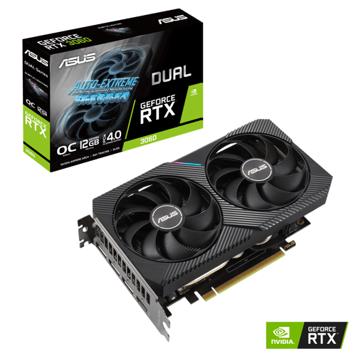 ASUS DUAL-RTX3060-O12G-V2 - OC Edition - grafikkort - GF RTX 3060 - 12 GB GDDR6 - PCIe 4.0 x16 - HDMI, 3 x DisplayPort ASUS DUAL-RTX3060-O12G-V2 - OC Edition - grafikkort - GF RTX 3060 - 12 GB GDDR6 - PCIe 4.0 x16 - HDMI, 3 x DisplayPort