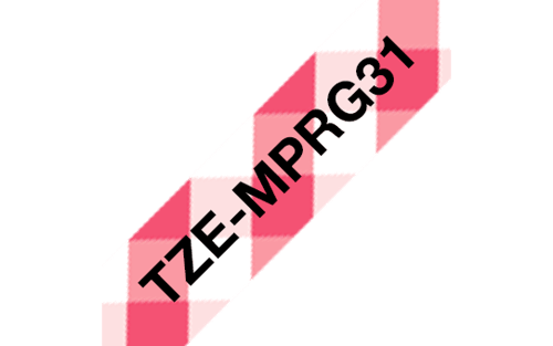 Brother Tape 12mm Tze-mprg31 Svart/r�d Gingham