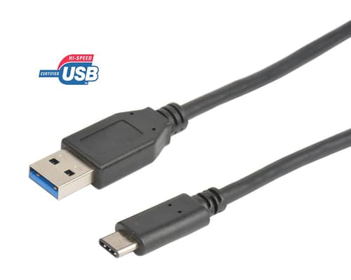 Cirafon Usb-kabel Synk/laddkabel Usb-c 1m Usb A Usb C Svart