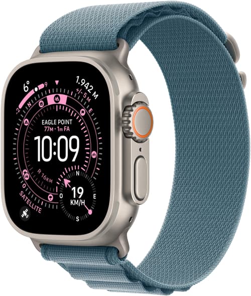 Apple Watch Ultra 3 Gps + Cellular 49mm Natural Titanium Case With Light Blue Alpine Loop - Large