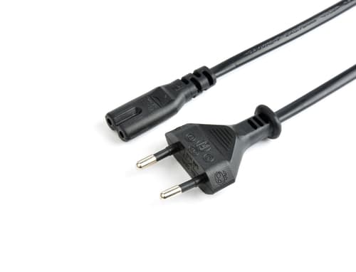 Prokord Cable Power 2-pin – Straight 1m Black 1m Cee7/16 C7 Coupler Svart