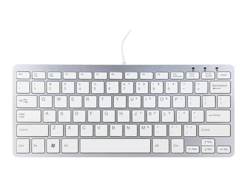 R-go Tools Compact Keyboard Langallinen, Usb Yhdysvaltain Hopea, Valkoinen Näppäimistö