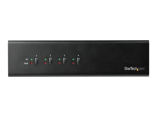 Startech 4 Port Dual Monitor Dvi Kvm Switch W/ Usb 3.0 Hub