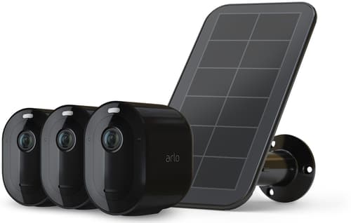 Arlo Pro 4 Wire-free Spotlight Camera 3-pack + 1 Solpanel Svart