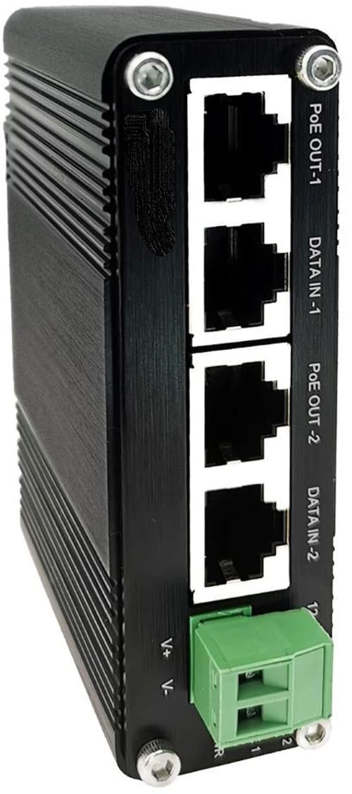 Direktronik 2-port Gigabit Poe-injektor Din 60w