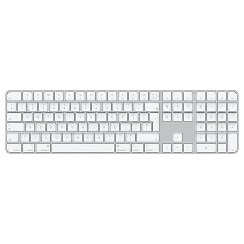 Apple Magic Keyboard With Touch Id And Numeric Keypad Langaton, Bluetooth Iso-britannia Hopea, Valkoinen Näppäimistö