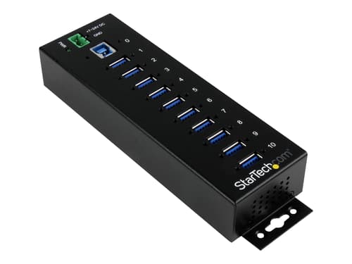 Startech Industriell Usb 3.0 Hub Med 10 Portar Med Esd- Och 350 W Överspänningsskydd Usb Hubb