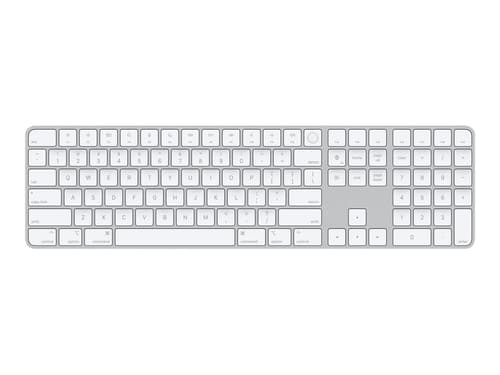 Apple Magic Keyboard With Touch Id And Numeric Keypad Langaton, Bluetooth Espanjalainen Hopea, Valkoinen Näppäimistö
