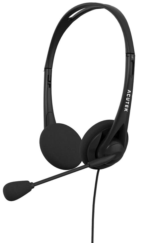 Acutek Headset M611 Volume Controll + 2×3.5 Adapter Headset 3,5 Mm Kontakt Stereo