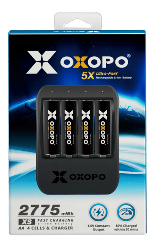 Oxopo Li-ion Batteri 4xaa 1850mah Inkl Laddare