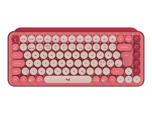 Logitech Pop Keys Logi Bolt Trådlös Nordisk Rosa Röd Tangentbord