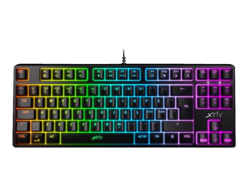 Xtrfy K4 Tkl Rgb Kabelansluten Nordisk Svart Tangentbord