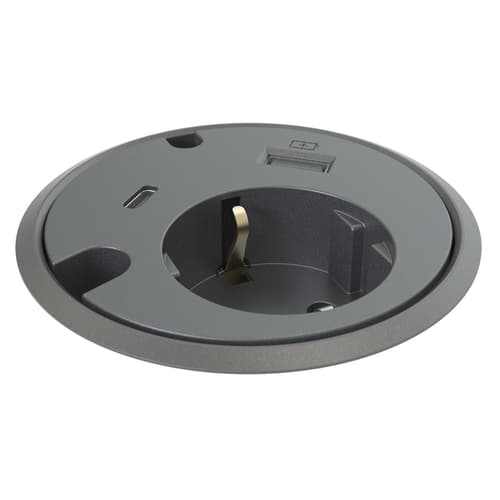 Kondator Powerdot 1 X Sähkö 1 X Usb-a 1 X Usb-c 2 X Läpivienti, Musta