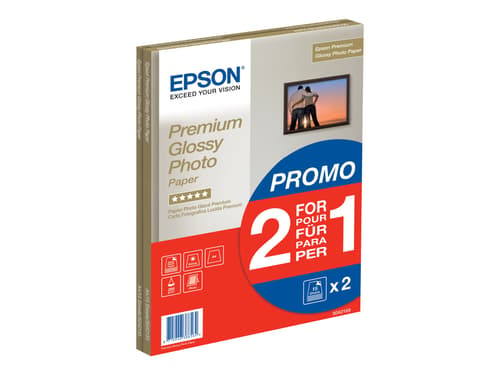 Epson Papper Premium Glossy Photo 2 For 1 A4 2×15 Ark 255g
