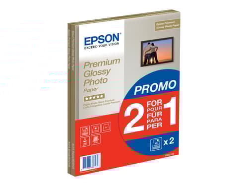Epson Papper Premium Glossy Photo 2 For 1 A4 2x15 Ark 255g