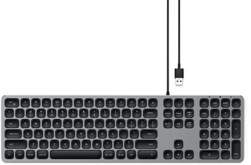 Satechi Aluminum Wired Keyboard Kabelansluten Nordisk Tangentbord
