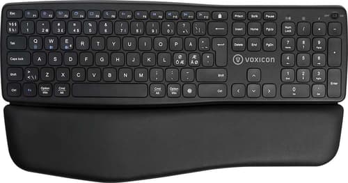 Voxicon Wireless Ergokeyboard E365 Black Bt+2.4 Langaton Pohjoismaat Musta Näppäimistö