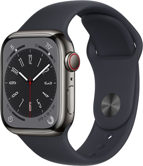 Apple Watch Series 8 Gps + Cellular 41mm Graphite Stainless Steel Case With Midnight Sport Band