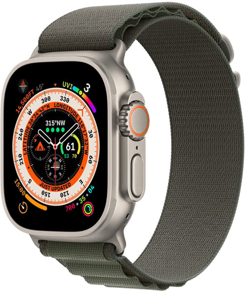 Apple Watch Ultra Gps + Cellular 49mm Titanium Case With Green Alpine Loop Medium