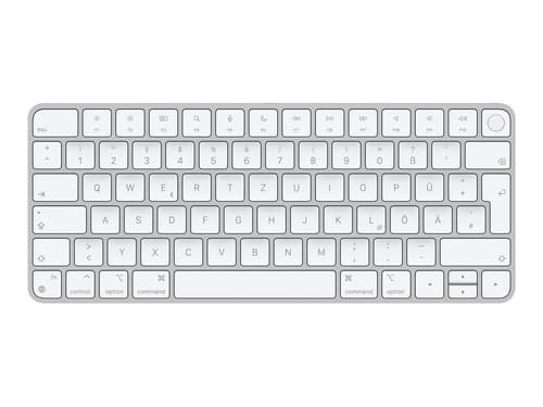 Apple Magic Keyboard With Touch Id Langallinen, Langaton, Bluetooth, Usb-c Saksa Hopea, Valkoinen Näppäimistö
