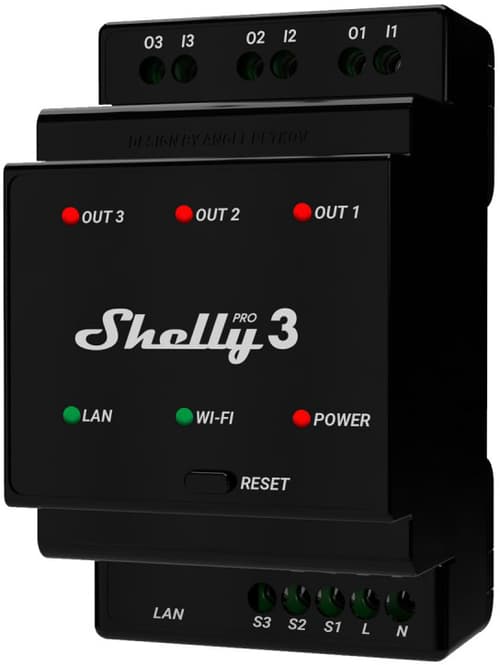 Shelly Pro 3 Trefas Din-relä