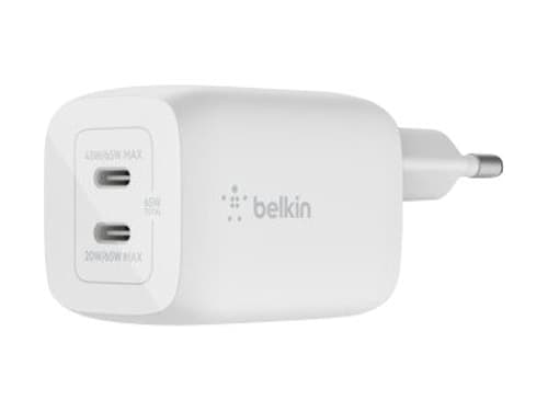 Belkin 65w Pd Pps Dual Usb-c Gan Charger