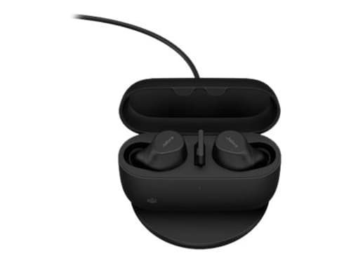 Jabra Evolve2 Buds – Med Trådlös Laddningsplatta True Wireless-hörlurar Usb-a Via Bluetooth-adapter Microsoft-teams Stereo Svart