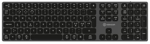 Voxicon Prime Keyboard Px1 Bt Langaton, Bluetooth Pohjoismaat Harmaa, Musta Näppäimistö