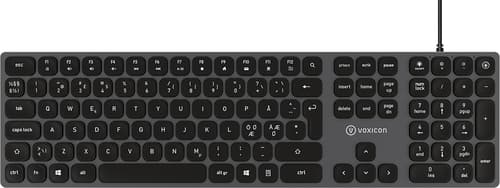 Voxicon Prime Keyboard Px1 Langallinen, Usb Pohjoismaat Harmaa Näppäimistö