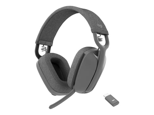 Logitech Zone Vibe Wireless Headset Usb-c Via Bluetooth-adapter Microsoft-teams Stereo Grå Svart