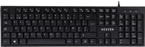 Acutek Acutek Wired Slim Keyboard Iso-azerty Be Kabelansluten Belgisk Svart Tangentbord