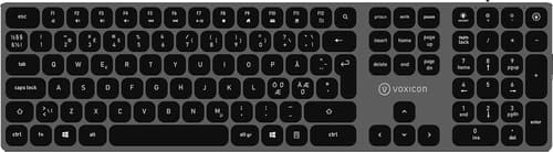 Voxicon Prime Keyboard Px1 Wf Langaton, 2.4 Ghz Pohjoismaat Harmaa, Musta Näppäimistö