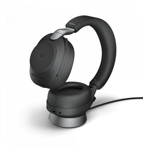 Jabra Evolve2 85 Uc With Stand Headset Usb-c Via Bluetooth-adapter Optimerad För Uc Stereo Svart