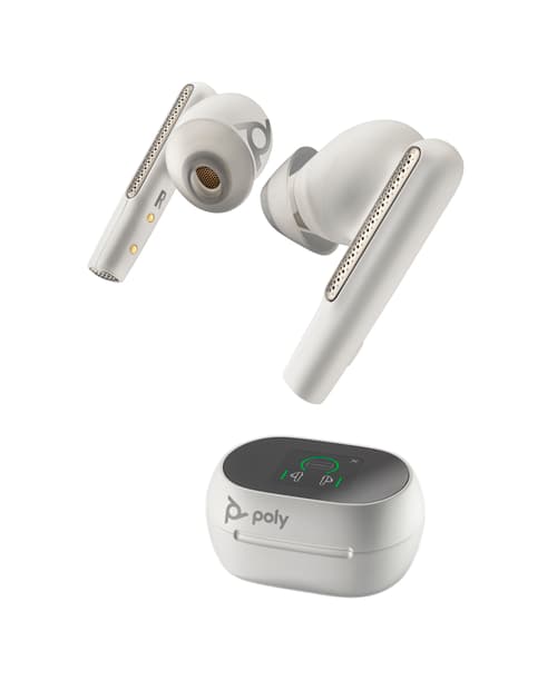 Hp Poly Voyager Free 60+ True Wireless-hörlurar Usb-a Via Bluetooth-adapter Optimerat För Ms Teams Vit