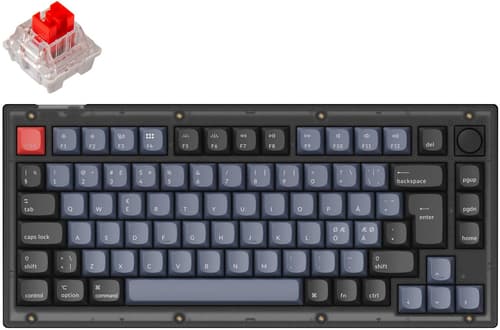Keychron V1 75% Qmk/via Langallinen, Usb-c Pohjoismainen Musta Näppäimistö