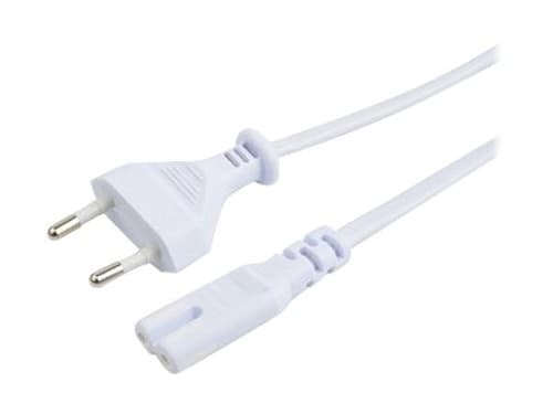 Prokord Cable Power 2-pin – Straight 3.0m White 3m Eurokontakt (ström Cee 7/16) Hane Power Iec 60320 C7