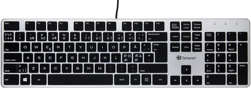 Optapad Keyboard Kabelansluten Nordisk Silver Tangentbord