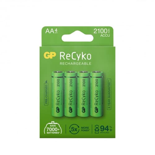 Bilde av GP ReCyko AA-batteri, 2100 mAh, 4-pack