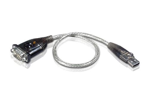 Aten Adapter 0.35m Usb Type-a Db-9 Rostfritt Stål Transparent Svart