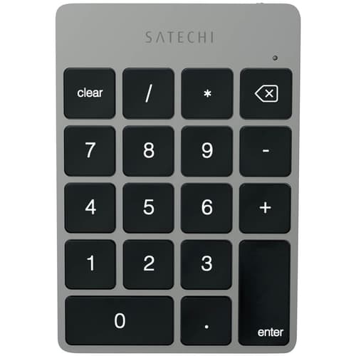 Satechi Slim Bluetooth Keypad - Space Gray Langaton, Bluetooth Harmaa Näppäimistö