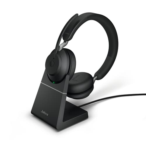 Jabra Evolve2 65 Uc With Stand Headset Usb-c Via Bluetooth-adapter Optimerad För Uc Stereo Svart
