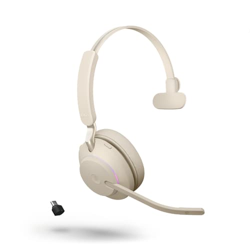 Jabra Evolve2 65 Uc Headset Usb-c Via Bluetooth-adapter Mono Beige