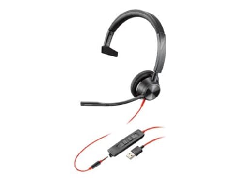 Hp Poly Blackwire 3315 Usb Type-a Röd, Svart