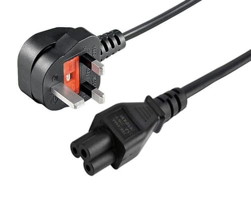 Prokord Power Cord 3-pin Laptop 1-8m Uk 1-8m Bs 1363 C5 Coupler Svart