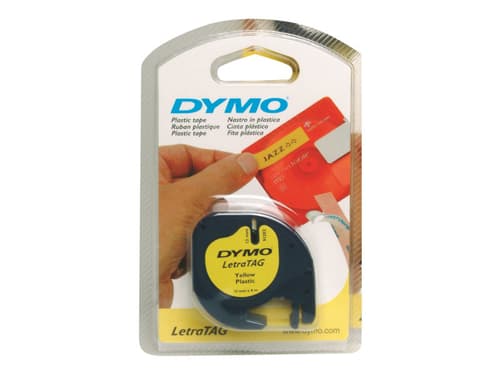 Dymo Tape Letratag 12mm Plast Gul