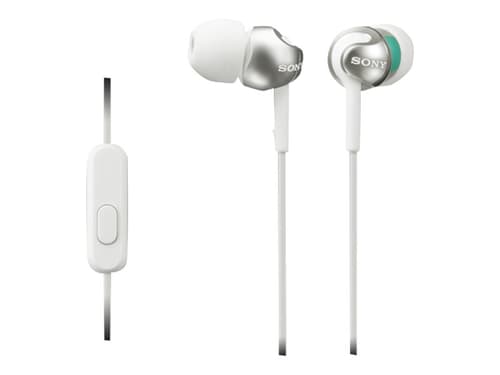 Sony Mdr-ex110ap In-ear Hörlurar Med Mikrofon Hörlurar 3,5 Mm Kontakt Stereo Silver Vit